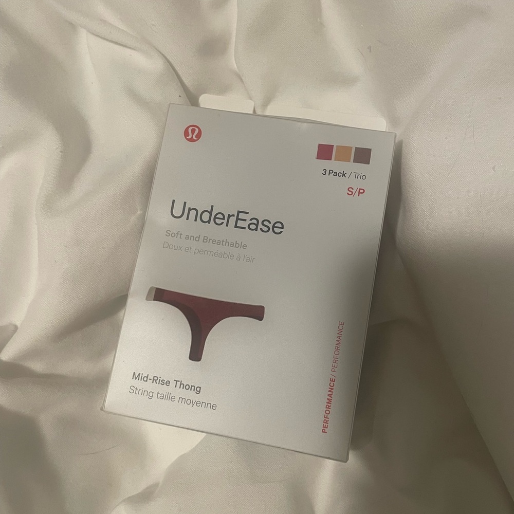 UnderEase Mid-Rise Thong 3 Pack NWT Size S